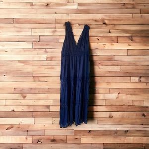 3X Navy Blue Gauze Dress